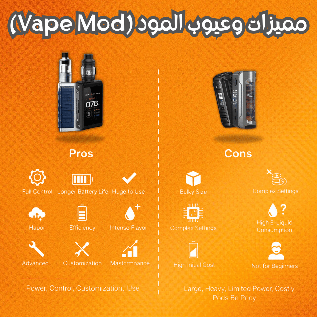 مميزات وعيوب المود (Vape Mod)