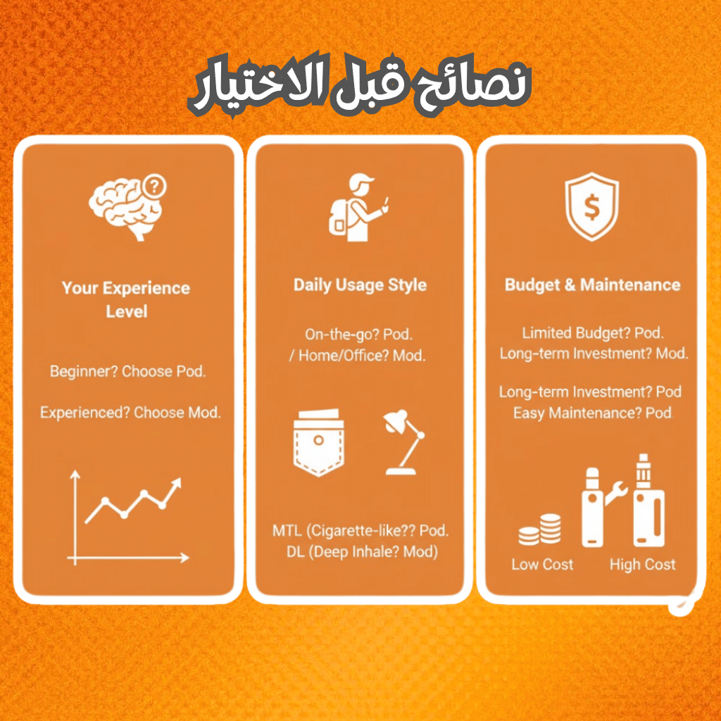 نصائح قبل الاختيار