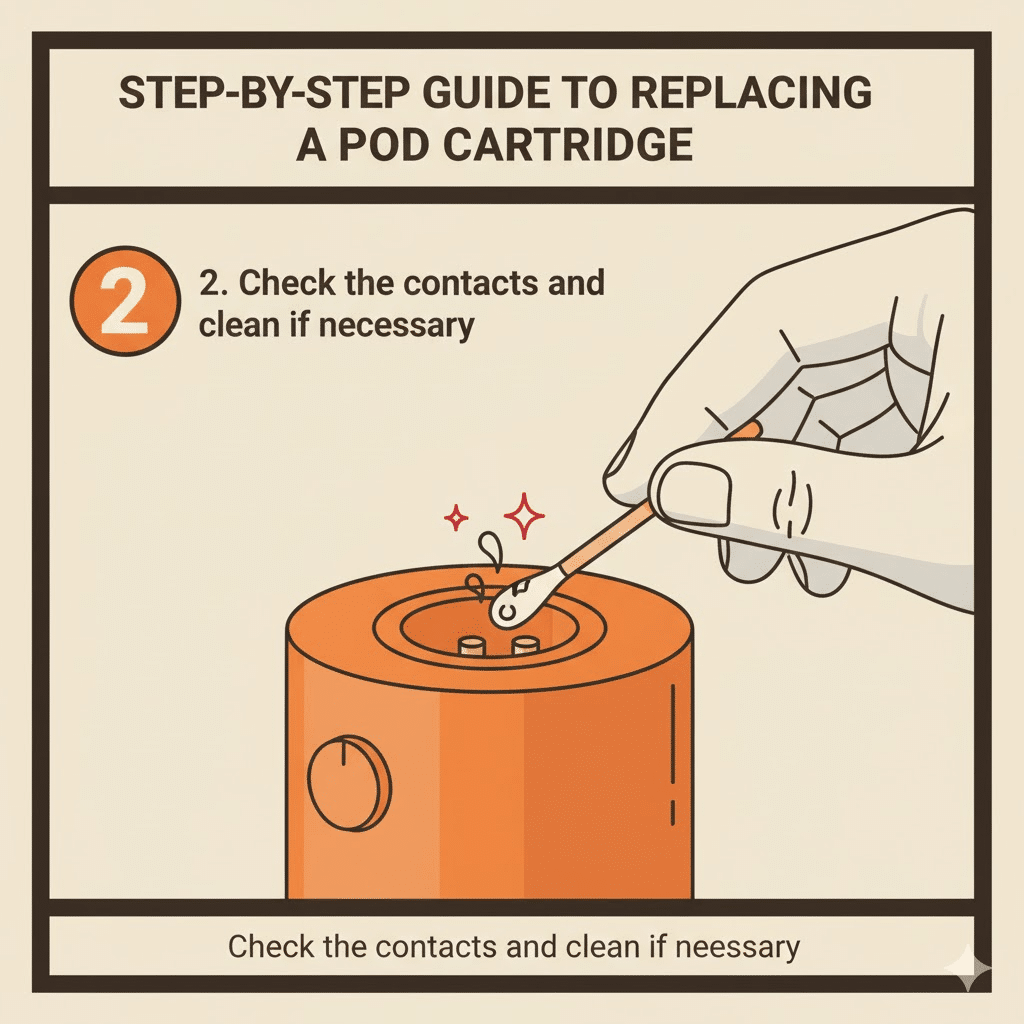 Best Pod Cartridges &Amp; Replacement Guide 2025 | فيب مصر - Elkot Store 2. Check The Contacts And Clean If Necessary