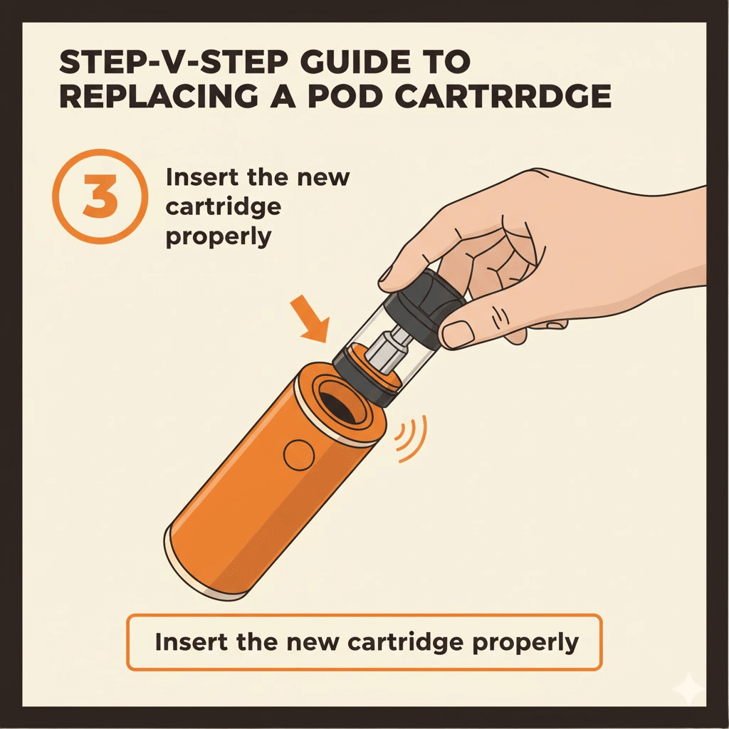 Best Pod Cartridges &Amp; Replacement Guide 2025 | فيب مصر - Elkot Store 3. Insert The New Cartridge Properly