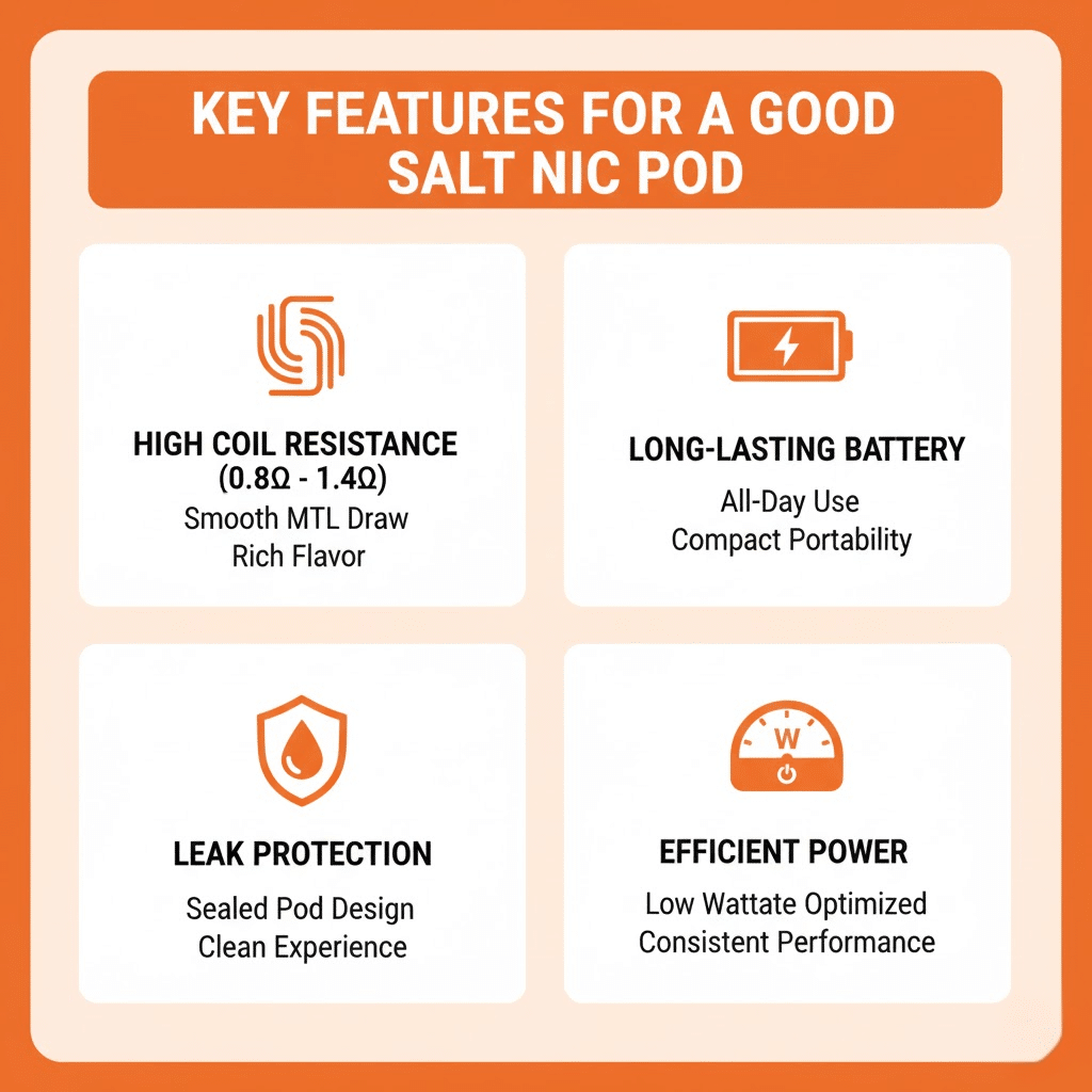 Key Features To Look For In A Good Salt Nic Pod