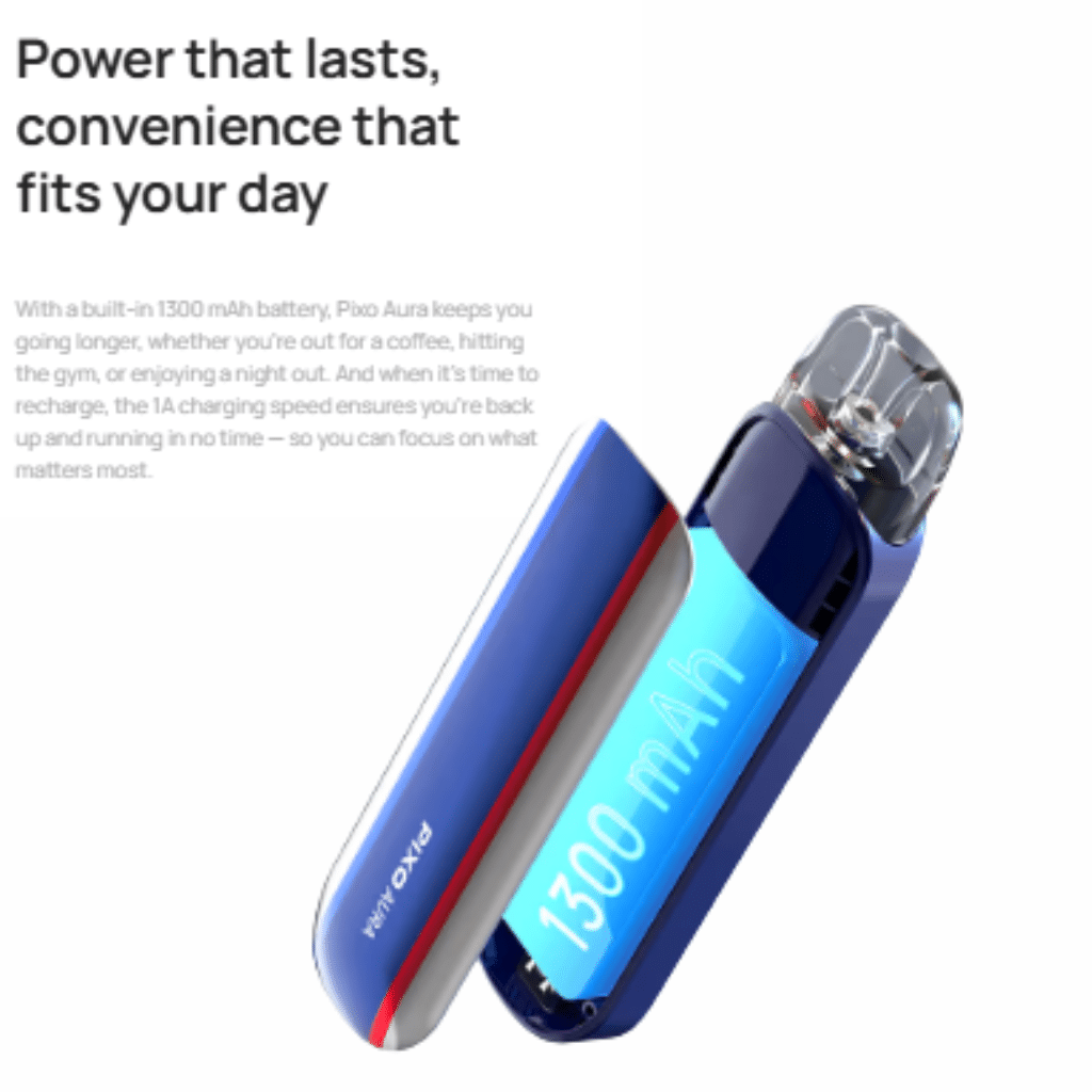 مقارنة اسباير بيكسو و بيكسو اورا | ايهما افضل لك 2025 | فيب مصر - Elkot Store الأولوية للبطارية: سعة 1300 مل امبير والتحمل اليومي في اسباير بيكسو اورا