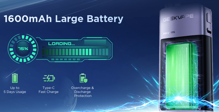 ديجي كيو فيستا | مميزات و سعر احدث بود 2025 | Best Pod 2025 | فيب مصر - Elkot Store بطارية ديجي كيو فيستا وأداء الشحن