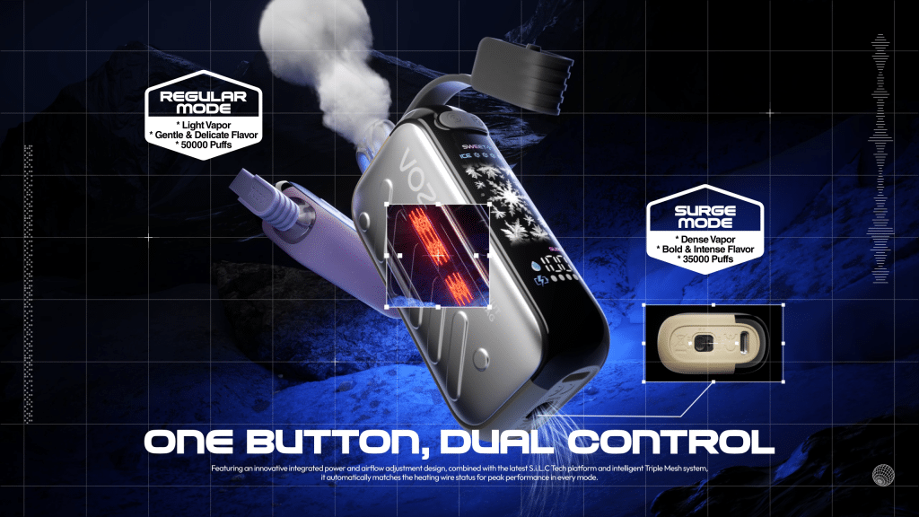 فوزول جير آيس سويت 50 الف بف | Best Vozol Disposable 2025 | فيب مصر - Elkot Store تصميم فوزول جير آيس سويت وجودة التصنيع