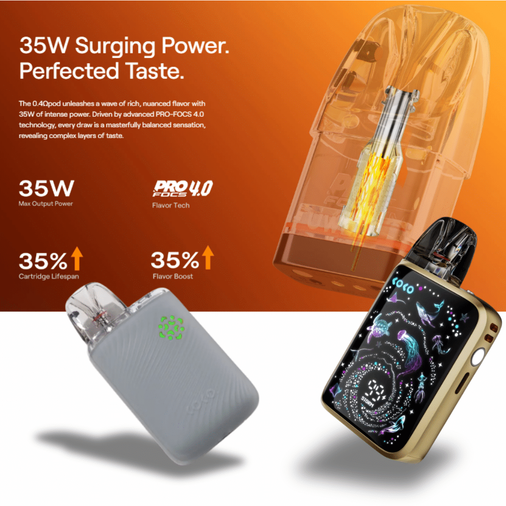 مراجعة G5 Lite Koko | G5 Koko : تعرف على احدث بود 2026 | فيب مصر - Elkot Store تقنية Pro-Focs 4.0: وضوح نكهة Uwell المثالية