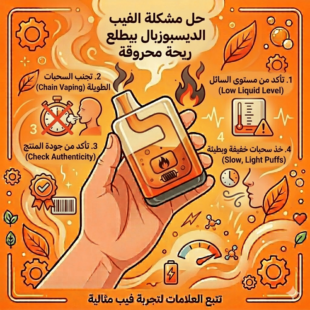 كيف تعرف أن الفيب الديسبوزبال انتهى؟ 5 علامات مؤكدة | فيب مصر - Elkot Store حل مشكلة الفيب الديسبوزبال بيطلع ريحة محروقة