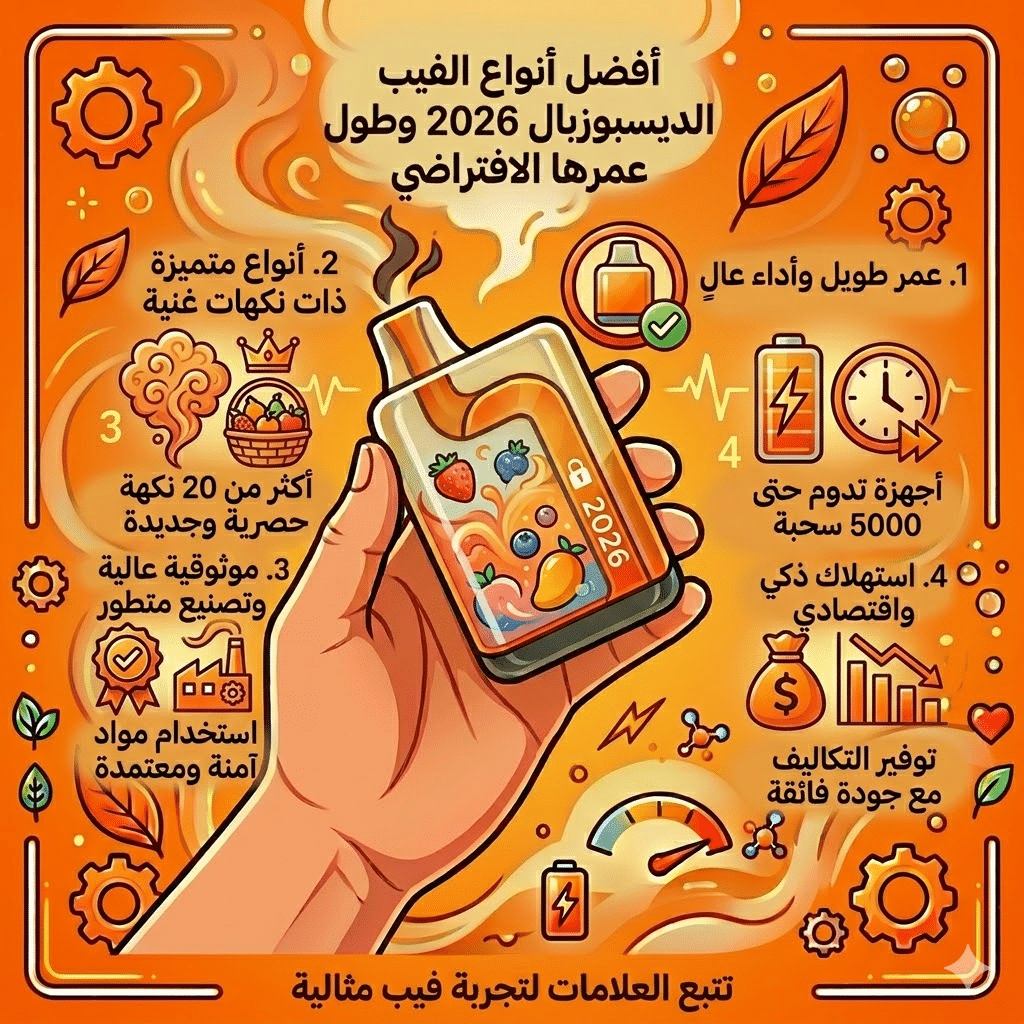 كيف تعرف أن الفيب الديسبوزبال انتهى؟ 5 علامات مؤكدة | فيب مصر - Elkot Store أفضل أنواع الفيب الديسبوزبال 2026 وطول عمرها الافتراضي