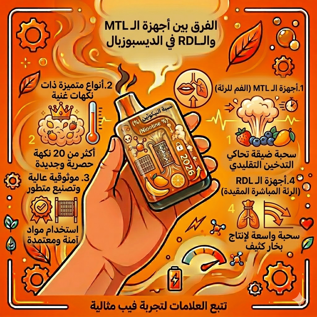 كيف تعرف أن الفيب الديسبوزبال انتهى؟ 5 علامات مؤكدة | فيب مصر - Elkot Store الفرق بين أجهزة الـ Mtl والـ Rdl في الديسبوزبال