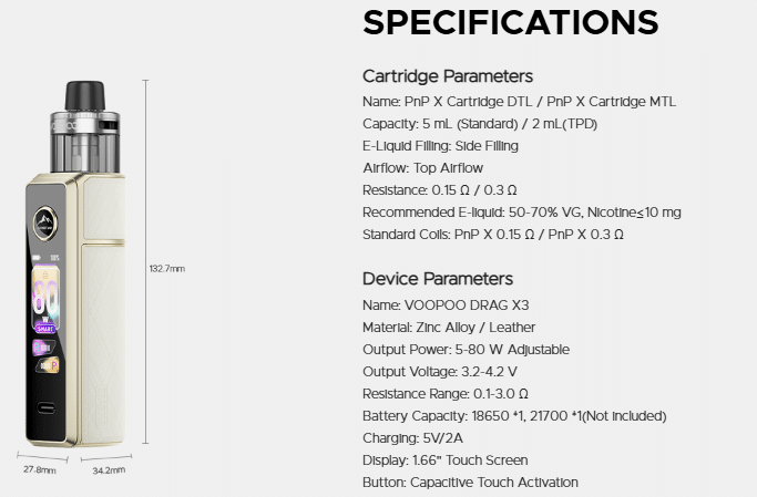 Voopoo Drag X3 Pod Mod Kit | دراج اكس 3 بود مود | Best Price
