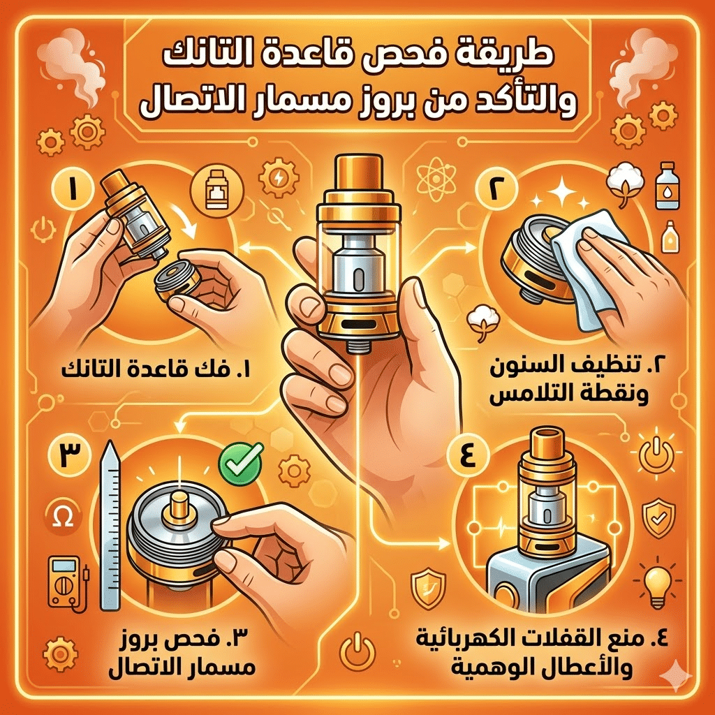 جهاز الفيب لا يقرأ الكويل ما الحل؟ | حل مشكلة No Atomizer Check Atomizer | فيب مصر - Elkot Store طريقة فحص قاعدة التانك والتأكد من بروز مسمار الاتصال