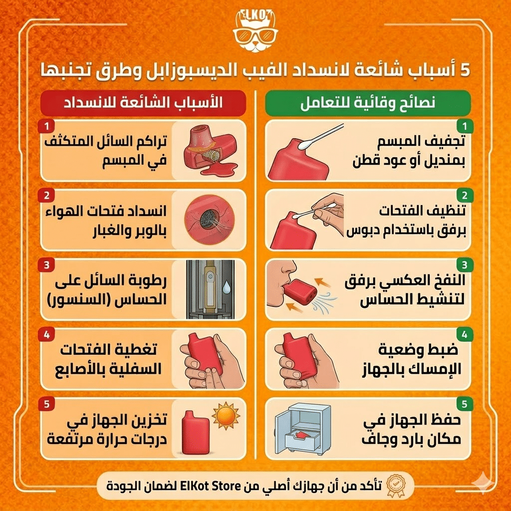الديسبوزابل مكتوم لا يسحب هواء : خطوات بسيطة لإصلاحه | فيب مصر - Elkot Store أسباب انسداد الفيب الديسبوزابل