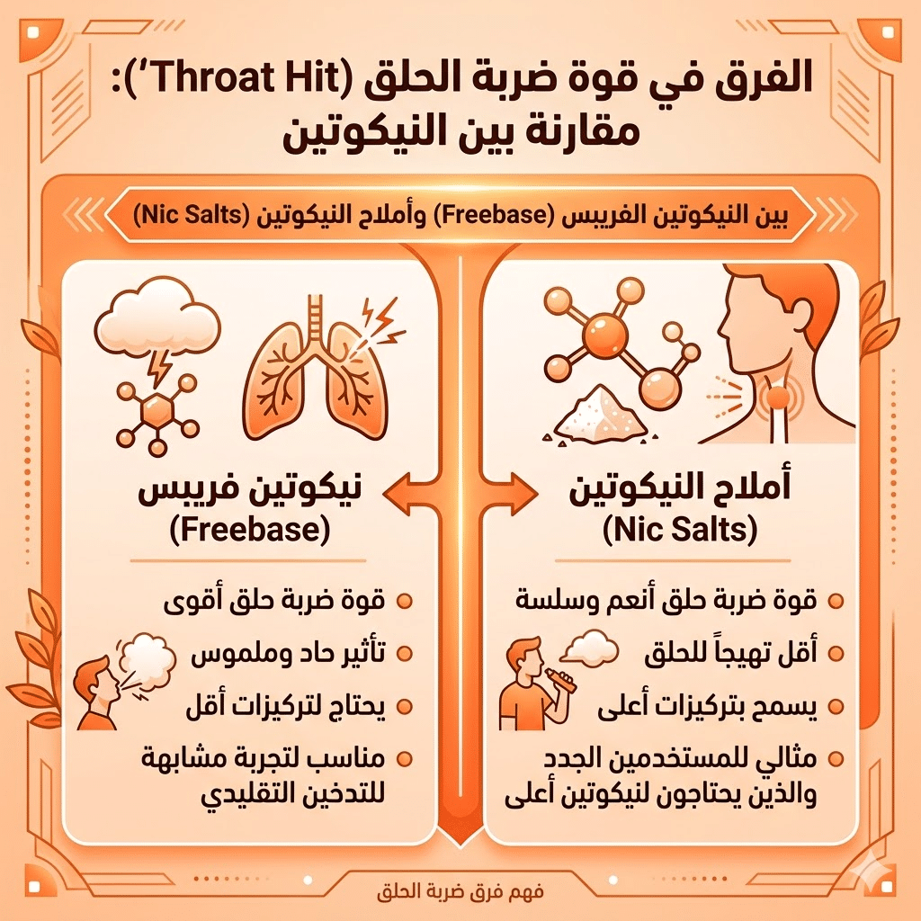 الفرق بين Mtl و Rdl | سحبة السيجارة (Mtl) ولاسحبة الشيشة (Dl): أيهما الأنسب لك؟ | فيب مصر - Elkot Store الفرق في قوة ضربة الحلق Throat Hit