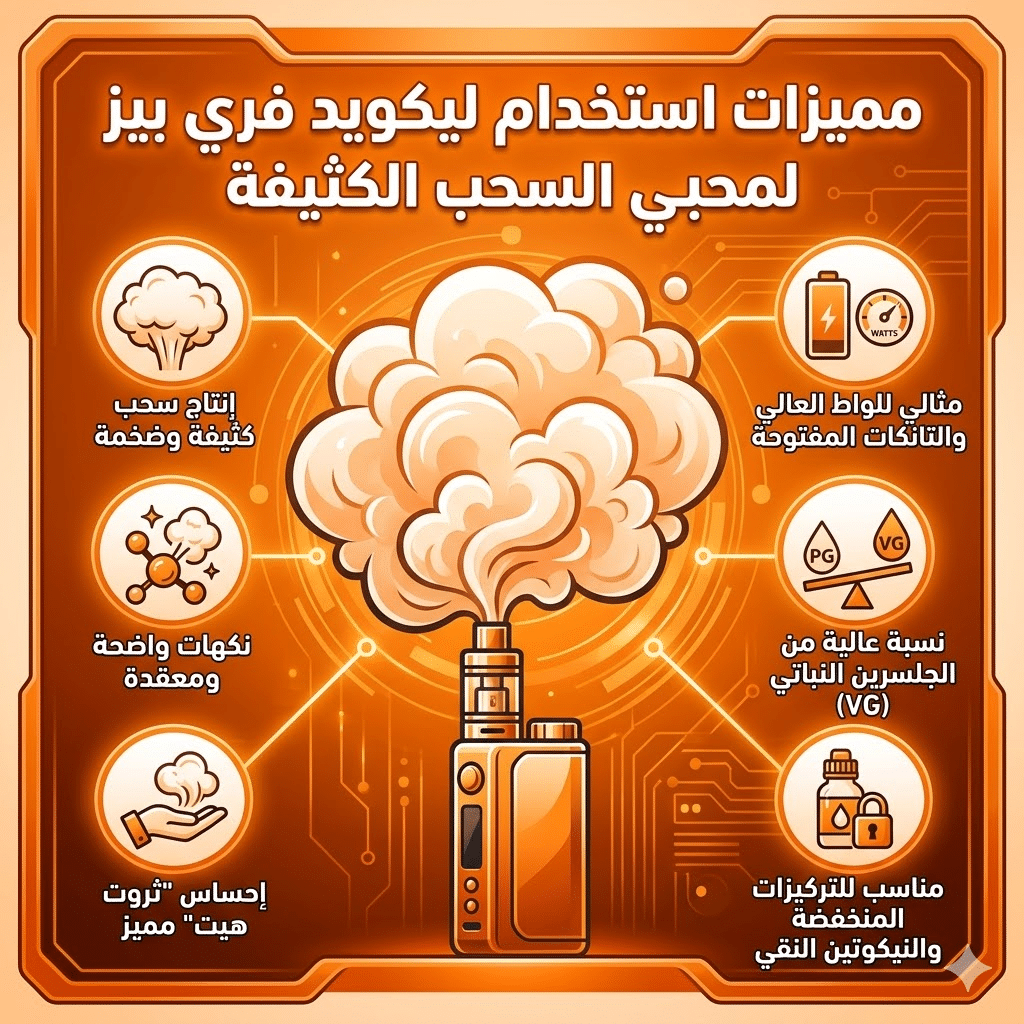 الفرق بين سولت نيكوتين والفري بيس : نكهات و اسعار السولت نيكوتين (Salt Nic) والفري بيس (Freebase)؟ | فيب مصر - Elkot Store مميزات استخدام ليكويد فري بيز لمحبي السحب الكثيفة