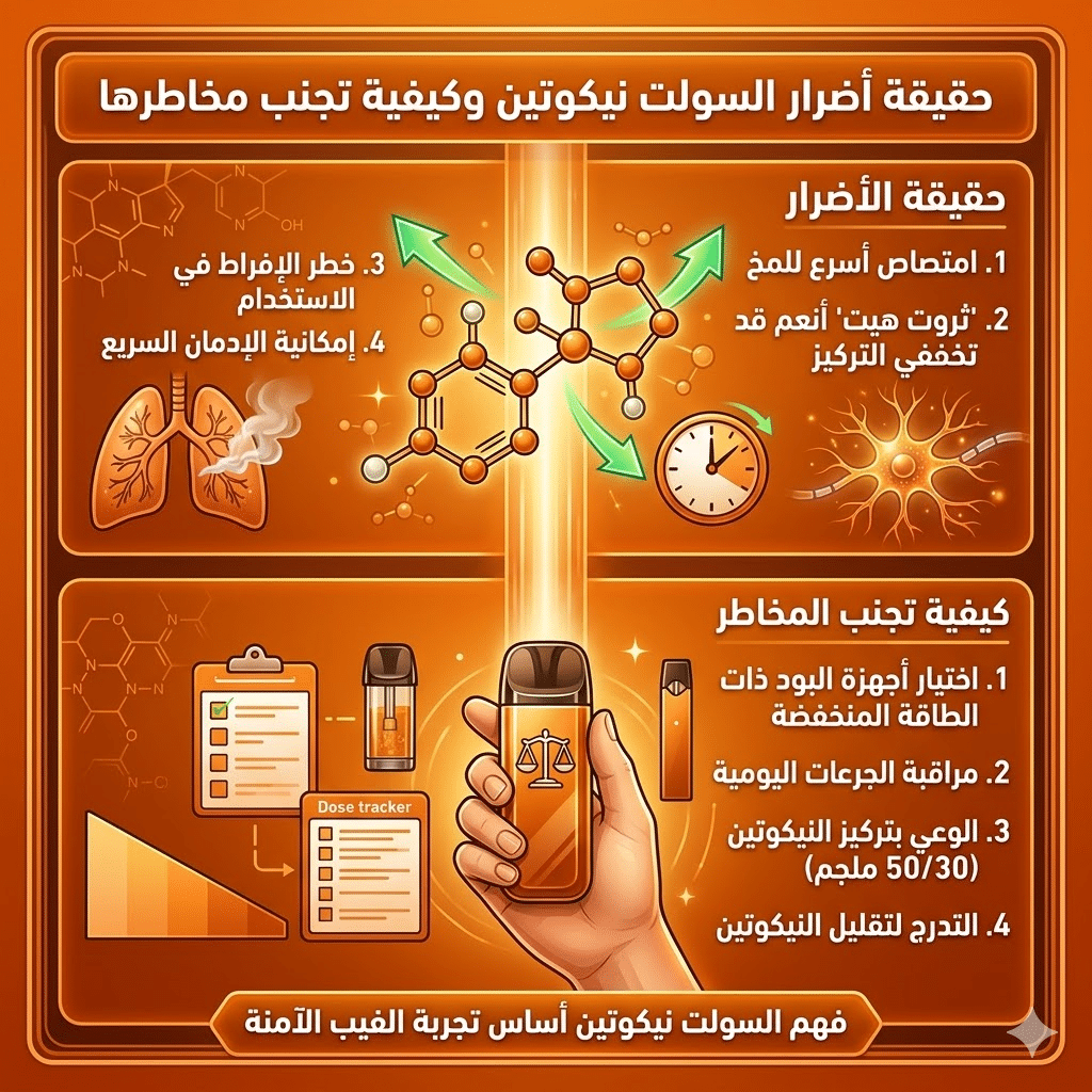 الفرق بين سولت نيكوتين والفري بيس : نكهات و اسعار السولت نيكوتين (Salt Nic) والفري بيس (Freebase)؟ | فيب مصر - Elkot Store حقيقة أضرار السولت نيكوتين وكيفية تجنب مخاطرها