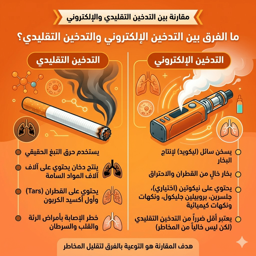 أضرار الفيب مقارنة بالسجائر | الفيب مقابل التدخين التقليدي: مقارنة شاملة للتكلفة والأضرار (بحذر طبي) | فيب مصر - Elkot Store ما الفرق بين التدخين الإلكتروني والتدخين التقليدي؟