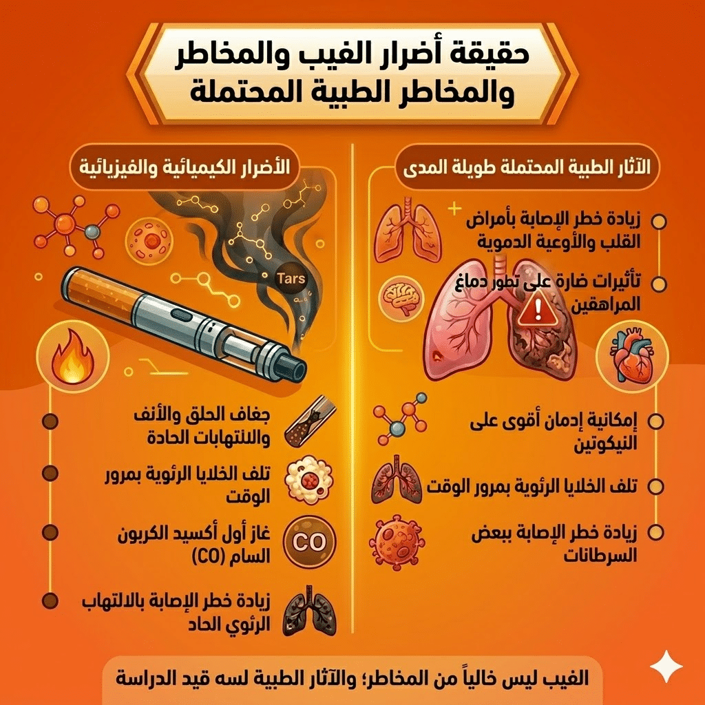 أضرار الفيب مقارنة بالسجائر | الفيب مقابل التدخين التقليدي: مقارنة شاملة للتكلفة والأضرار (بحذر طبي) | فيب مصر - Elkot Store حقيقة أضرار الفيب والمخاطر الطبية المحتملة