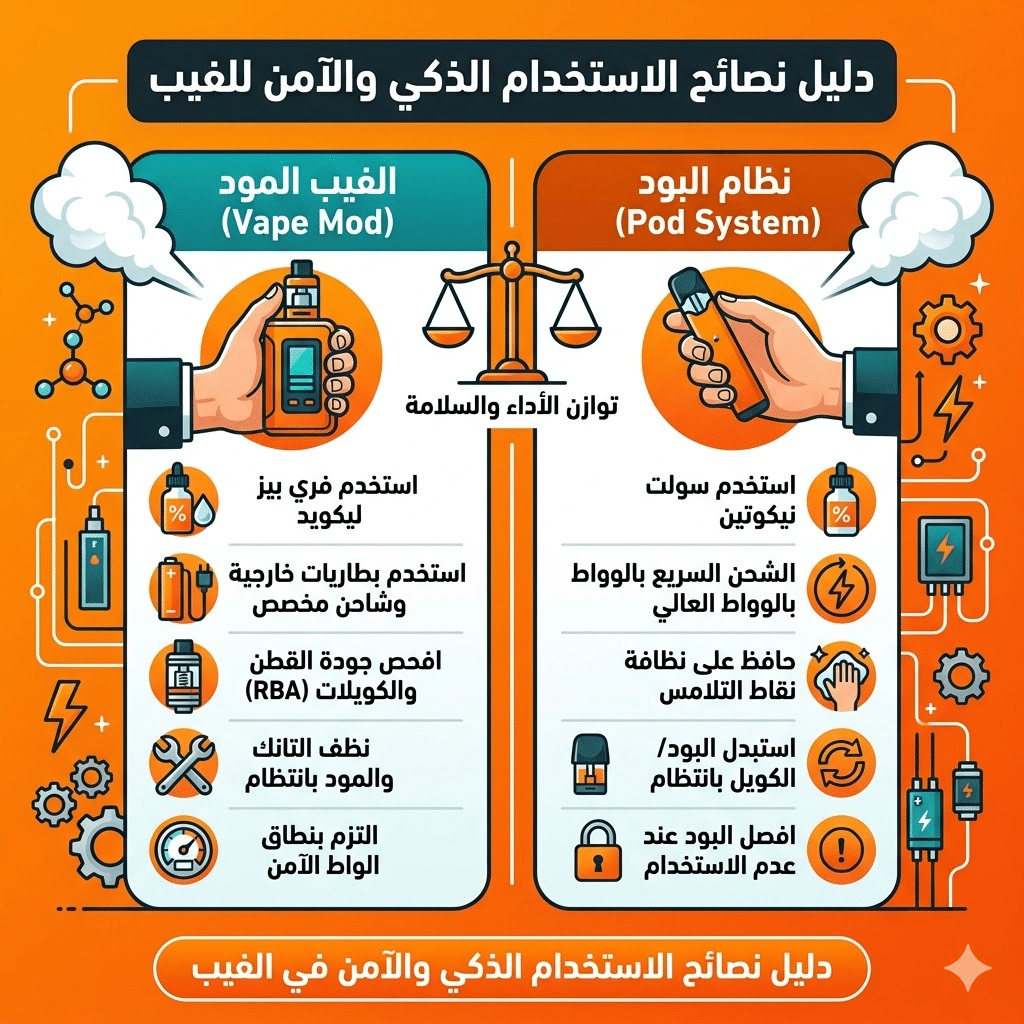 الفرق بين البود والفيب المود : أيهما تشتري؟ | Mod Vs Pod | فيب مصر - Elkot Store نصائح لاستخدام البود سيستم و الفيب مود