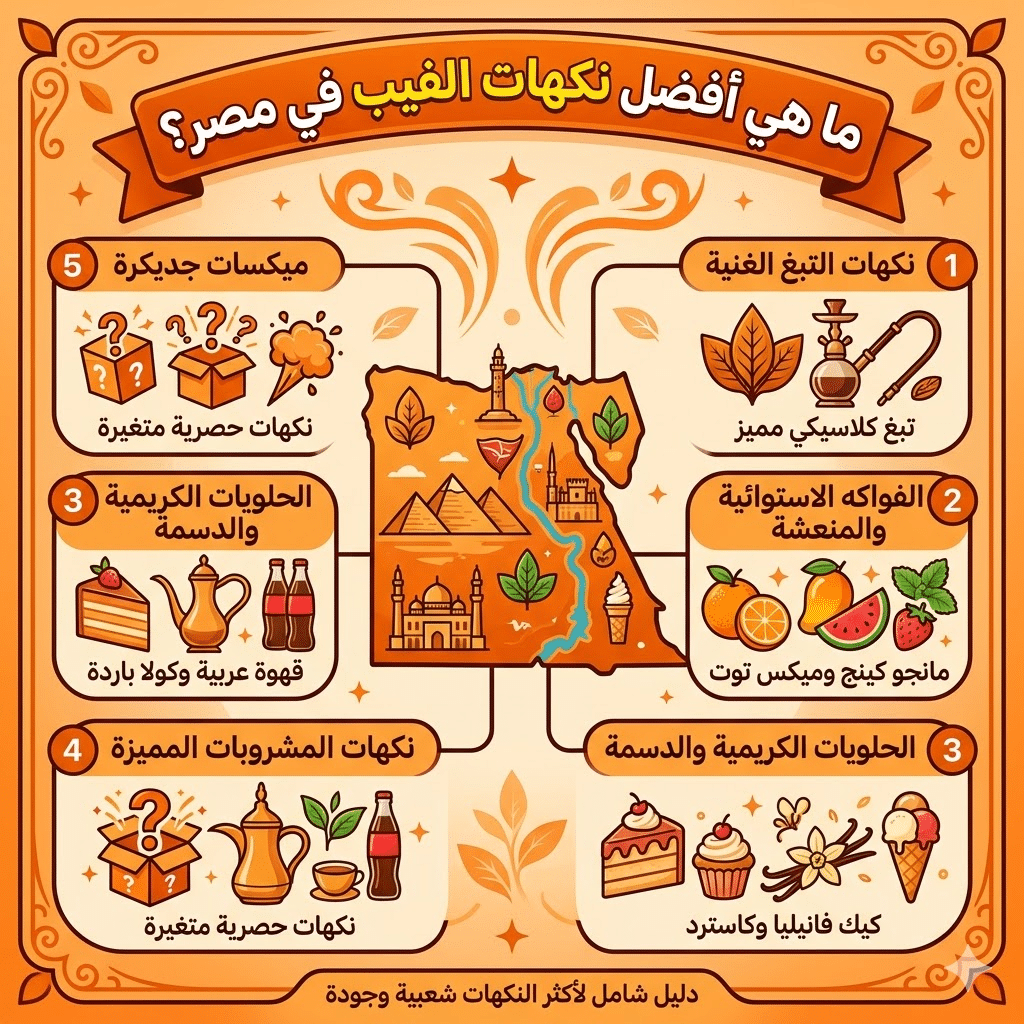 أفضل نكهات الفيب (الليكويد) الأكثر مبيعاً وتقييماً هذا العام | فيب مصر - Elkot Store ما هي افضل نكهات الفيب في مصر؟