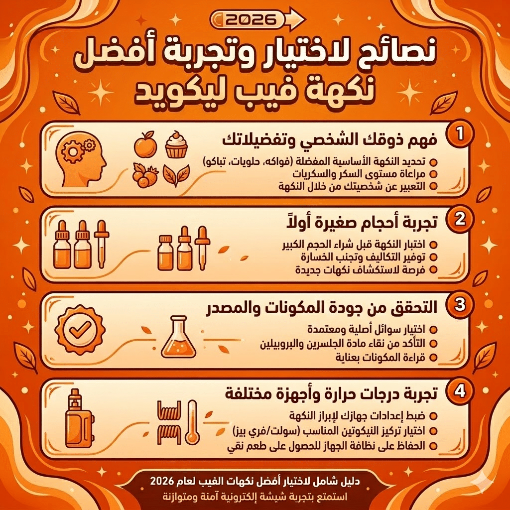 أفضل نكهات الفيب (الليكويد) الأكثر مبيعاً وتقييماً هذا العام | فيب مصر - Elkot Store نصائح لاختيار وتجربة افضل نكهة فيب ليكويد