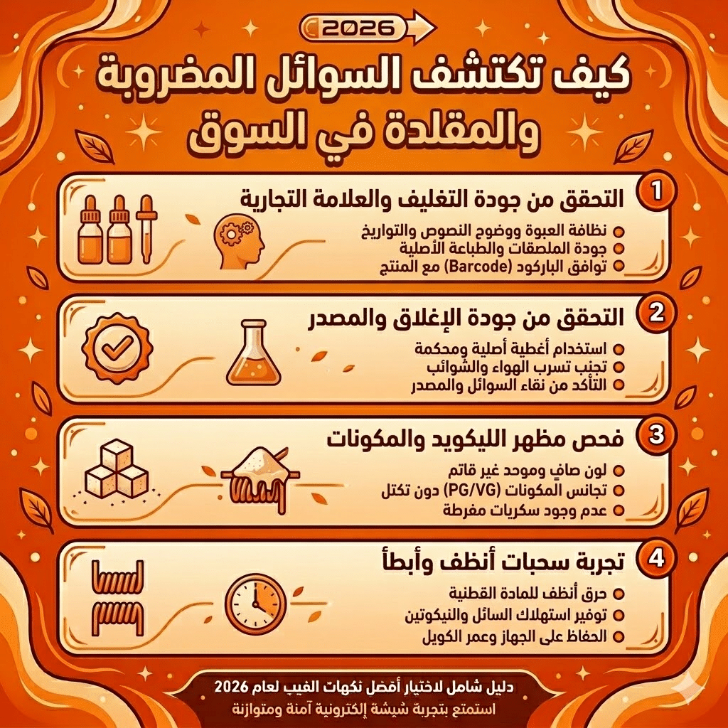 أفضل نكهات الفيب (الليكويد) الأكثر مبيعاً وتقييماً هذا العام | فيب مصر - Elkot Store كيف تكتشف السوائل المضروبة والمقلدة في السوق