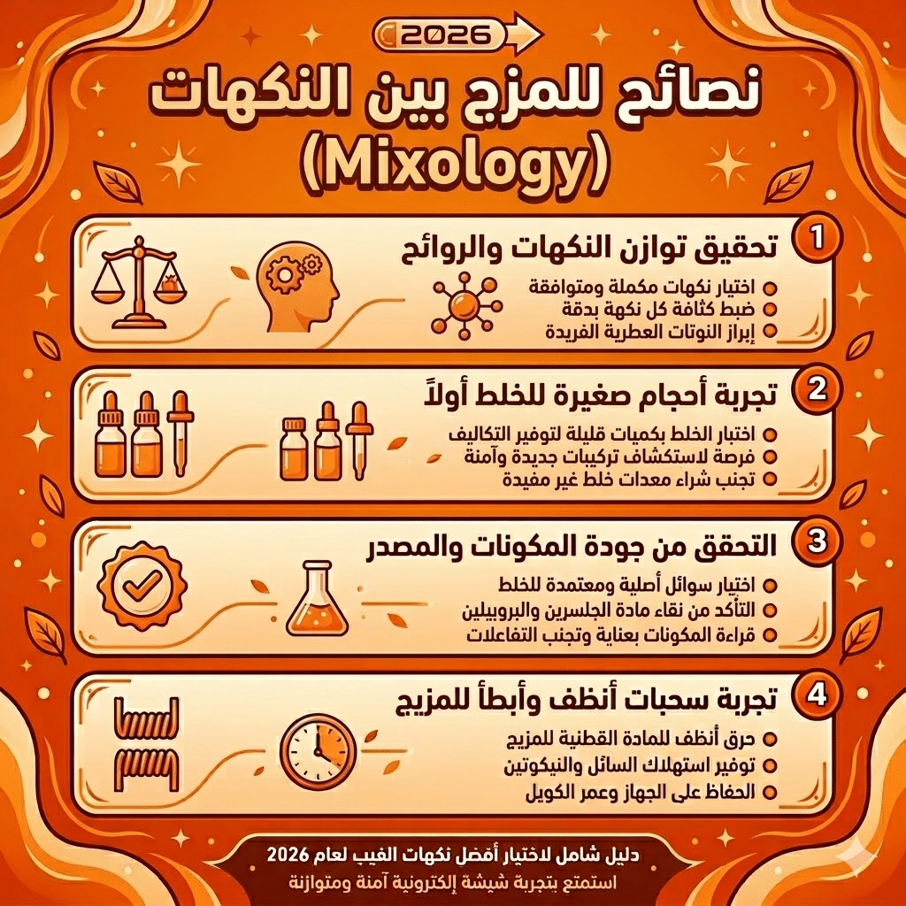 أفضل نكهات الفيب (الليكويد) الأكثر مبيعاً وتقييماً هذا العام | فيب مصر - Elkot Store نصائح للمزج بين النكهات (Mixology)