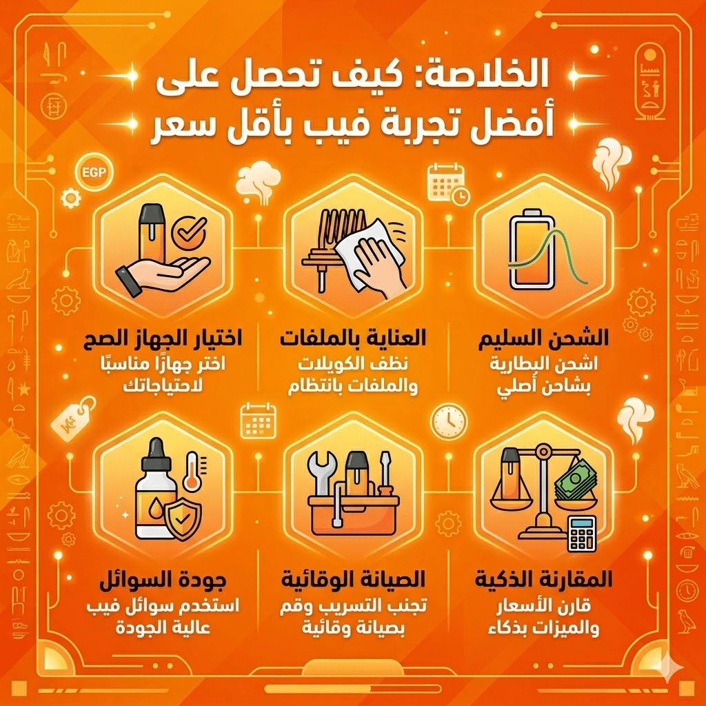 دليل أسعار الفيب في مصر وتكلفة التشغيل الشهرية التقريبية | فيب مصر - Elkot Store الخلاصة: كيف تحصل على أفضل تجربة فيب بأقل سعر