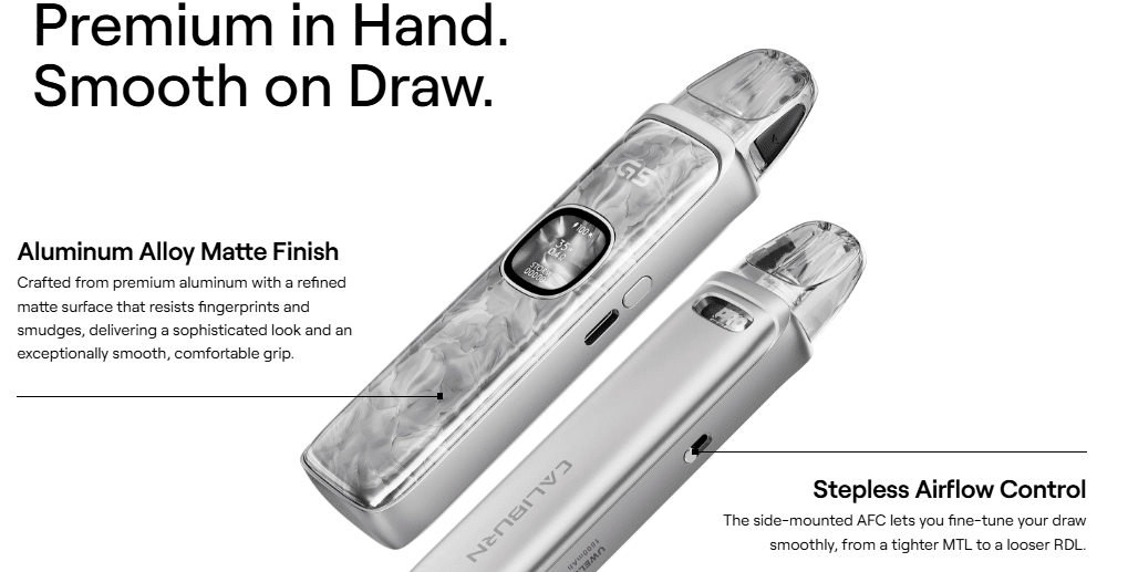 مواصفات كاليبرن G5 : مراجعة شاملة لجهاز Caliburn G5 بود 2026 | فيب مصر - Elkot Store أداء الطاقة و الواط