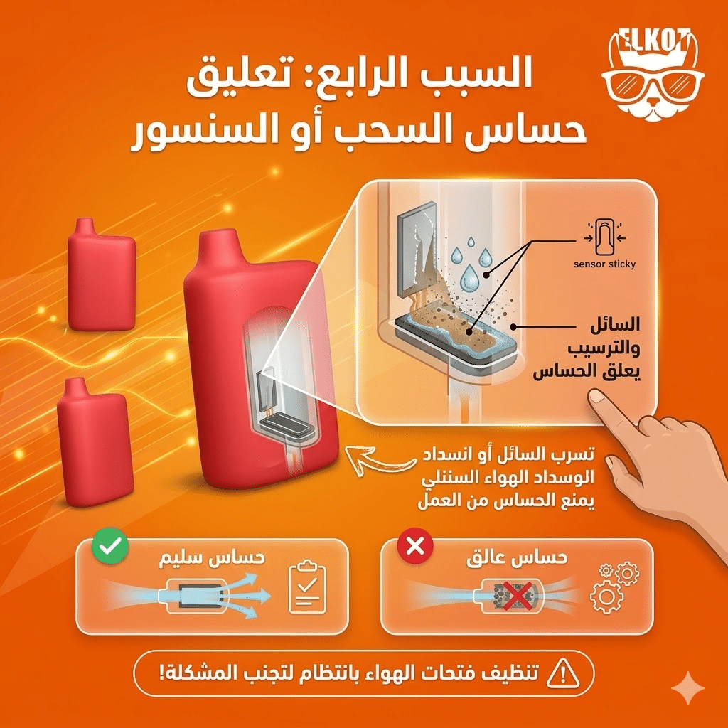 الديسبوزابل مكتوم لا يسحب هواء : خطوات بسيطة لإصلاحه | فيب مصر - Elkot Store السبب الرابع: تعليق حساس السحب أو السنسور