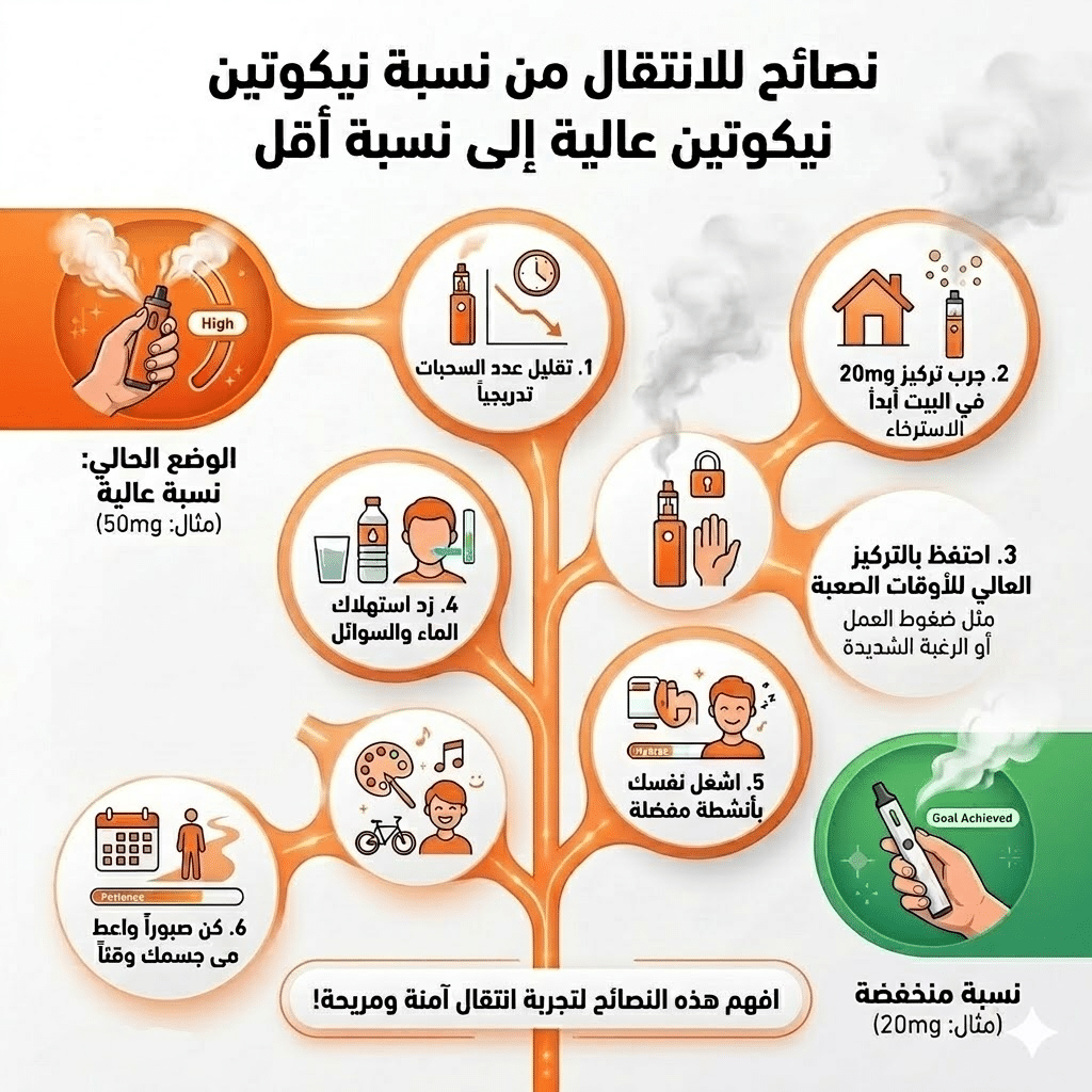 كم نيكوتين في الفيب الديسبوسيبل؟ دليلك لاختيار نسبة النيكوتين المناسبة في الديسبوزابل (20Mg مقابل 50Mg) | فيب مصر - Elkot Store كم نيكوتين في الفيب الديسبوسيبل؟ دليلك لاختيار نسبة النيكوتين المناسبة في الديسبوزابل (20Mg مقابل 50Mg) | Elkot Vape Store