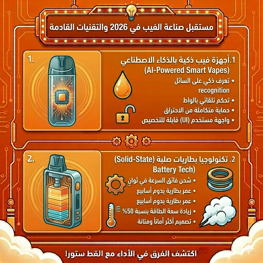 أنواع الفيب : الفرق بين البود سيستم (Pod System) والبود مود (Pod Mod) | فيب مصر - Elkot Store مستقبل صناعة الفيب في 2026 والتقنيات القادمة