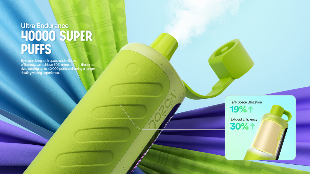فوزول جير شيشة 40 الف بف | Vozol Gear 40K 5 Mg Dl | فيب مصر - Elkot Store Vozol Vape كم نيكوتين؟